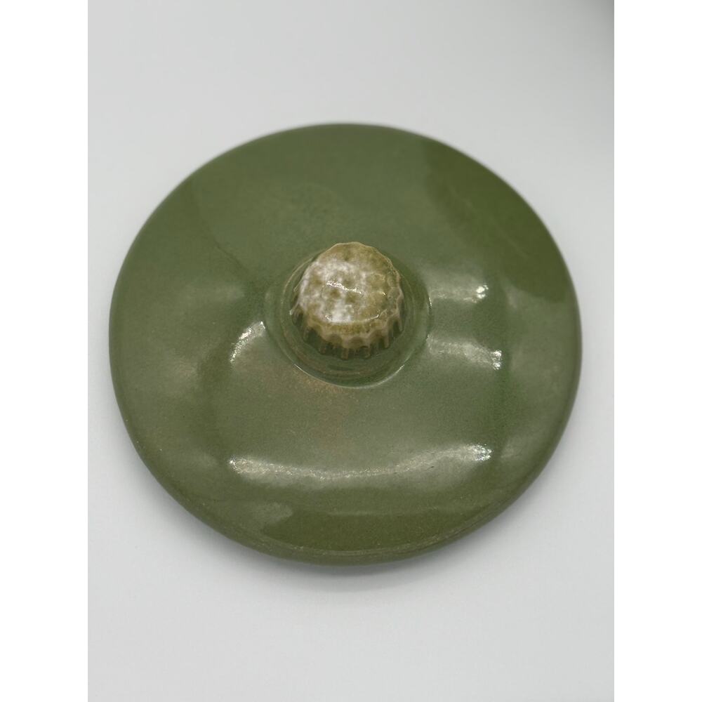 VTG Hull Pottery Avocado Green Drip Glaze Bean Pot Crock w/Lid Oven Proof USA - Picture 13 of 13